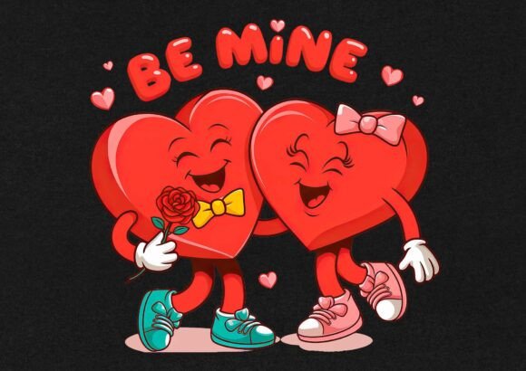 Be Mine Kawaii Valentine Graphics for T-Shirt Designs