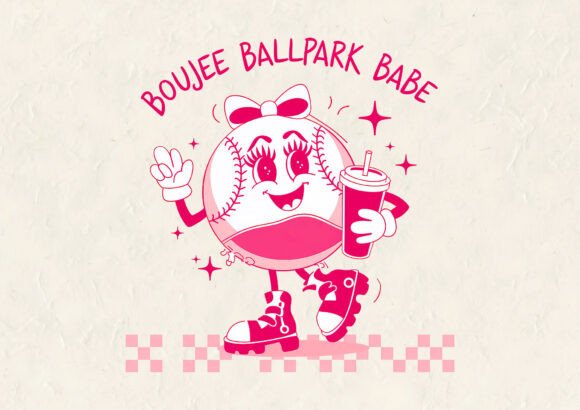 Boujee Ballpark Babe Graphics for T-Shirt Designs and Blog Visuals