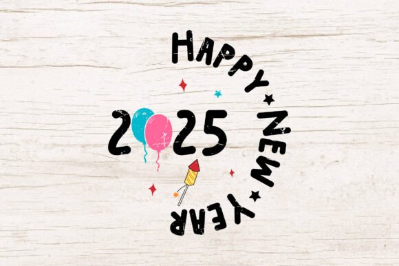 Coquette 2025 Happy New Year PNG Graphics for T-Shirt Designs