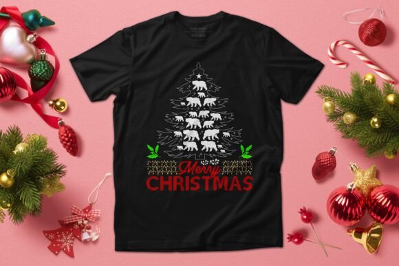 Merry Christmas Funny Bear Lover Design Graphics for T-Shirt Designs