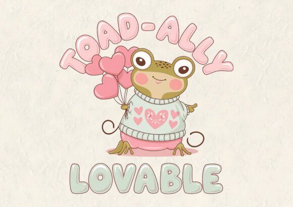 Toad-Ally Lovable Valentine Design Png Graphics & T-Shirt Designs