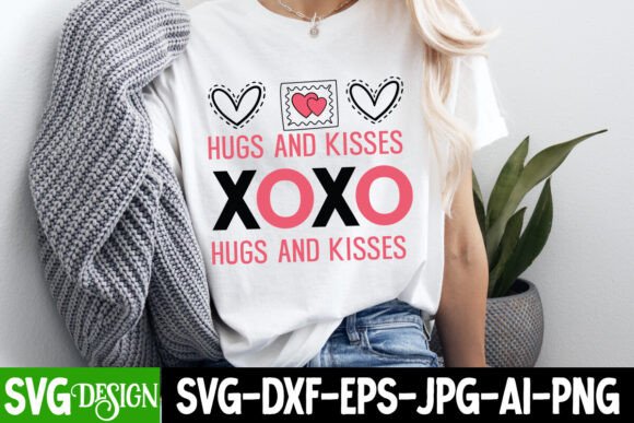 XOXO HUGS and KISSES SVG Design for Graphics and T-Shirt Designs